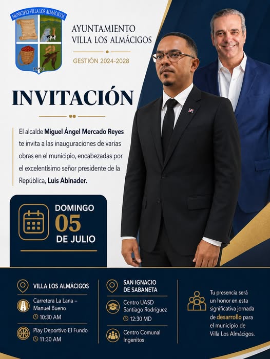 Alcalde Miguel Ángel Mercado Reyes, invita a toda la población a participar en la jornada de inauguración.